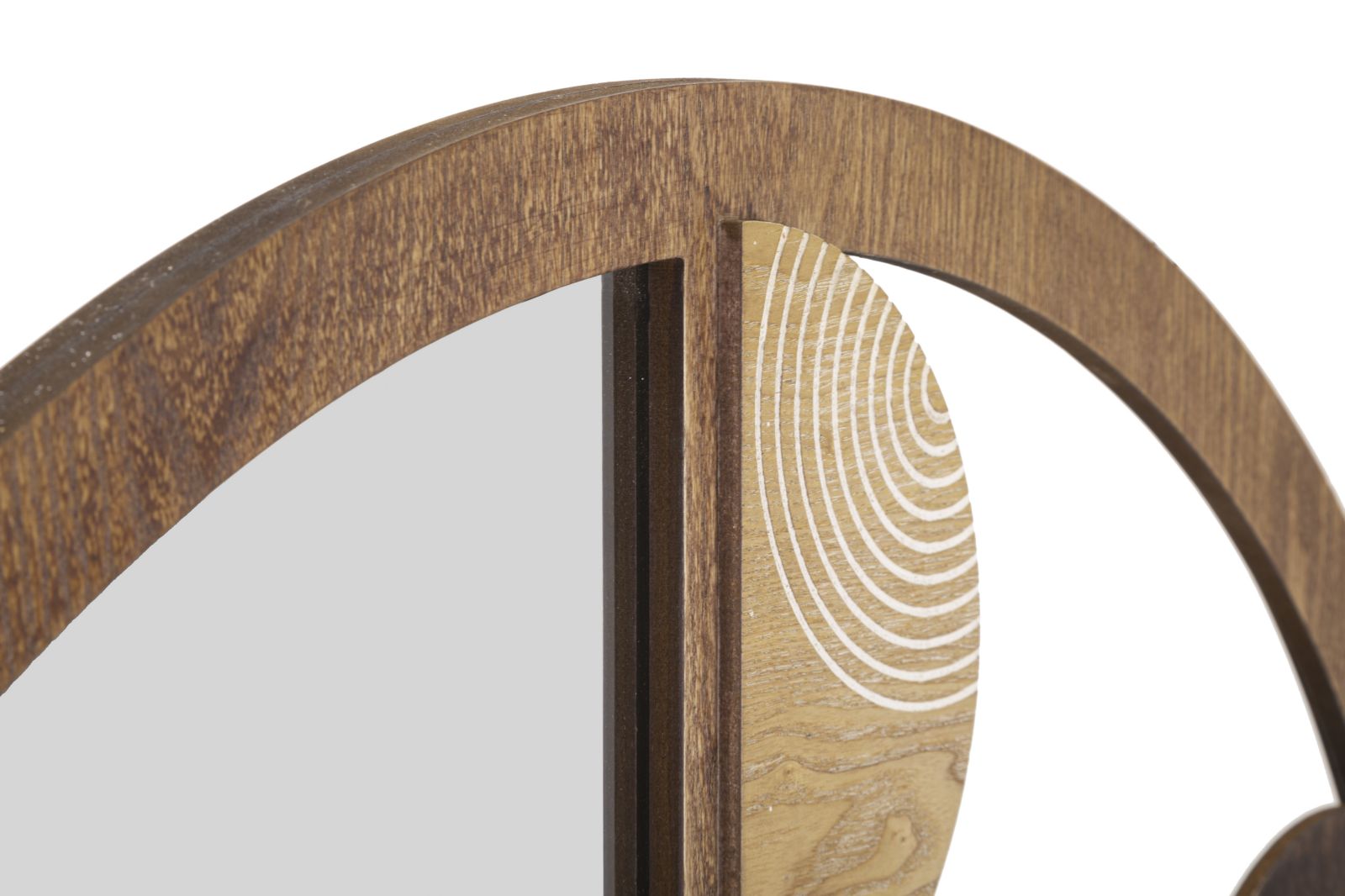 Specchio da parete in legno marrone Ø cm 80x3