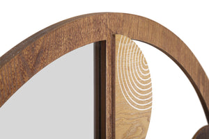 Specchio da parete in legno marrone Ø cm 80x3