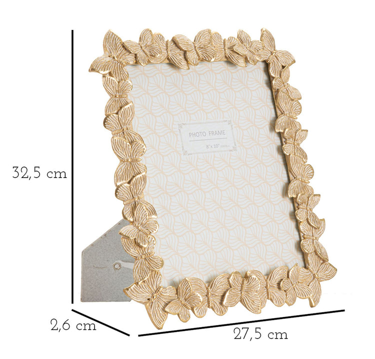 Cornice in resina dorata farfalle cm 27,5x2,6x32,5