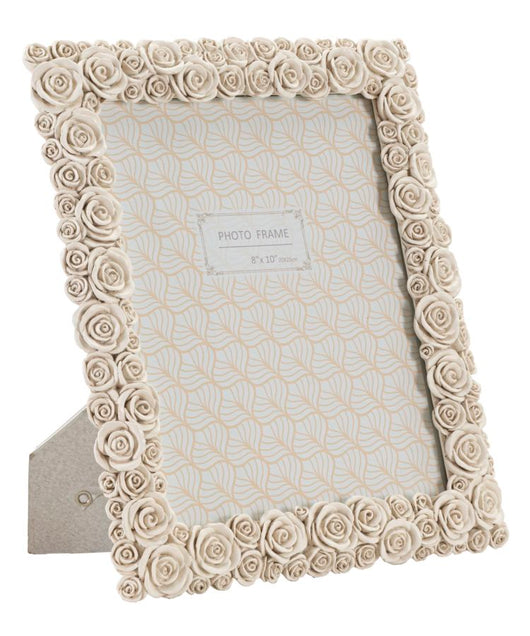 Cornice in resina beige con roselline cm 27x2,5x31,5