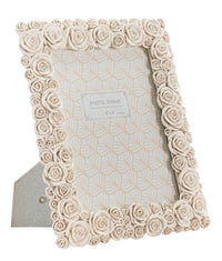 Cornice in resina beige con roselline cm 21x2,3x26,2