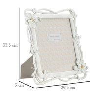 Cornice in resina bianca con fiori cm 29,3x3x33,5