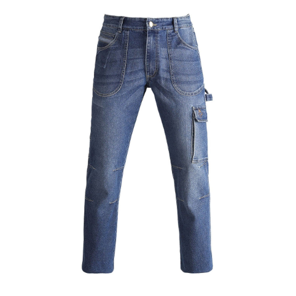 Pantaloni jeans denim da lavoro lunghi tg.xxl tasche portautensili kapriol