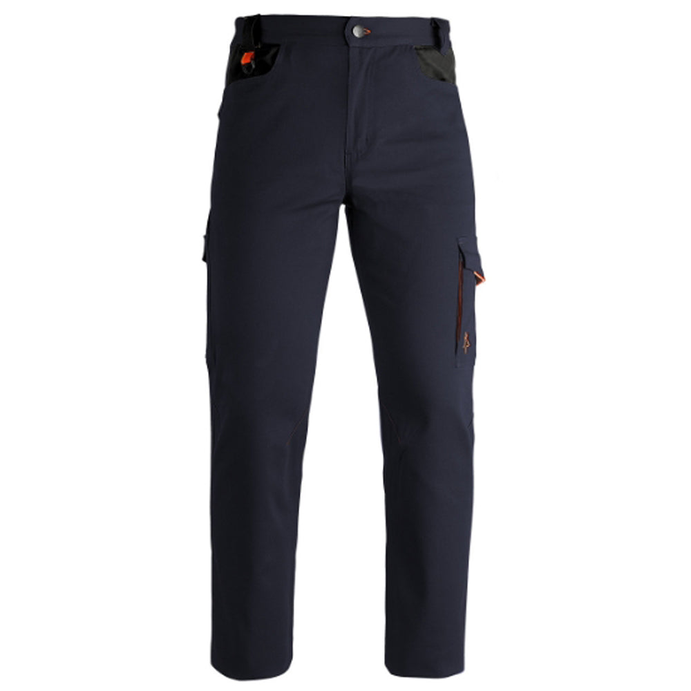 Pantaloni da lavoro blu industry elastici tg. xxl tasche portautensili