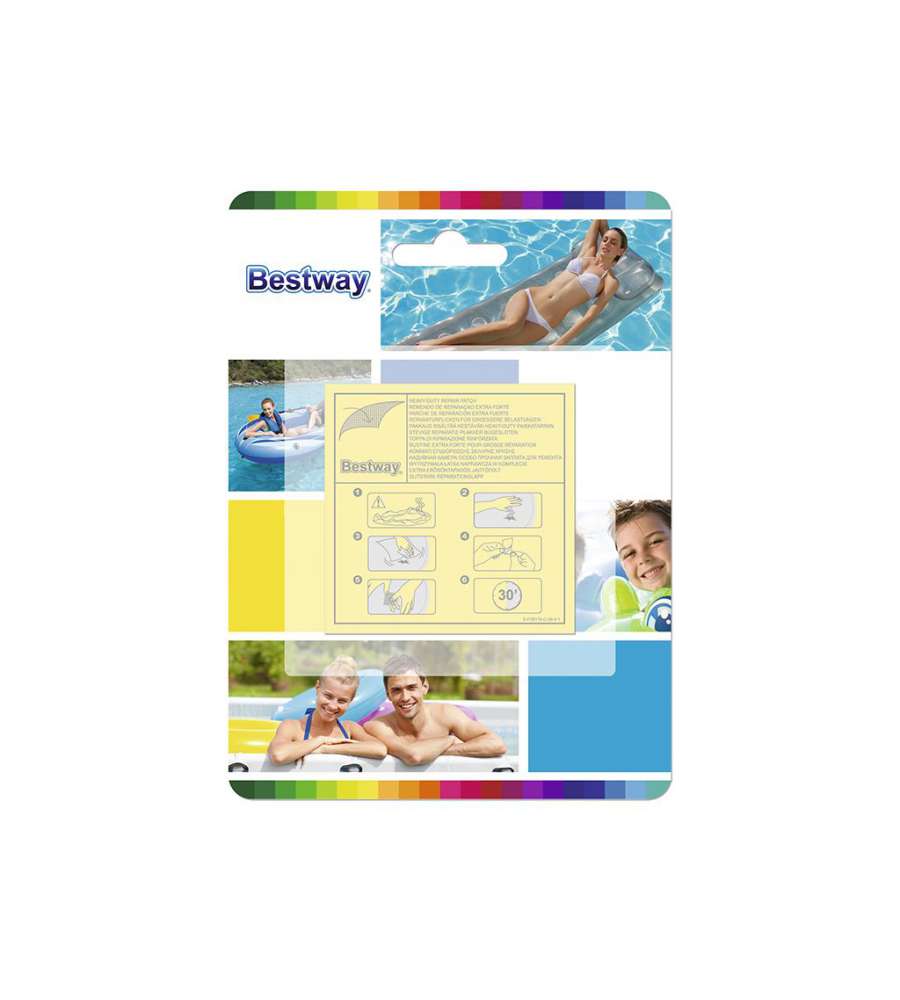 10 PEZZI TOPPA DI RIPARAZIONE PER PISCINA FUORI TERRA , 6,35X6,35 CM - BESTWAY 62068