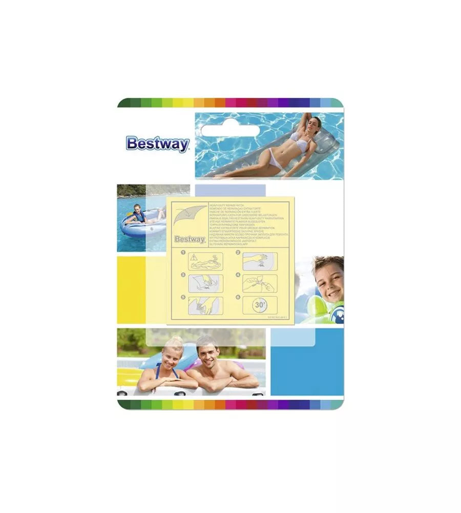 10 PEZZI TOPPA DI RIPARAZIONE PER PISCINA FUORI TERRA , 6,35X6,35 CM - BESTWAY 62068