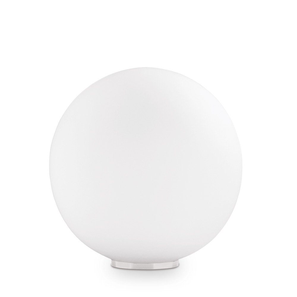 Lampada Da Scrivania-Ufficio Moderna Mapa Vetro Bianco 1 Luce E27 D40Cm