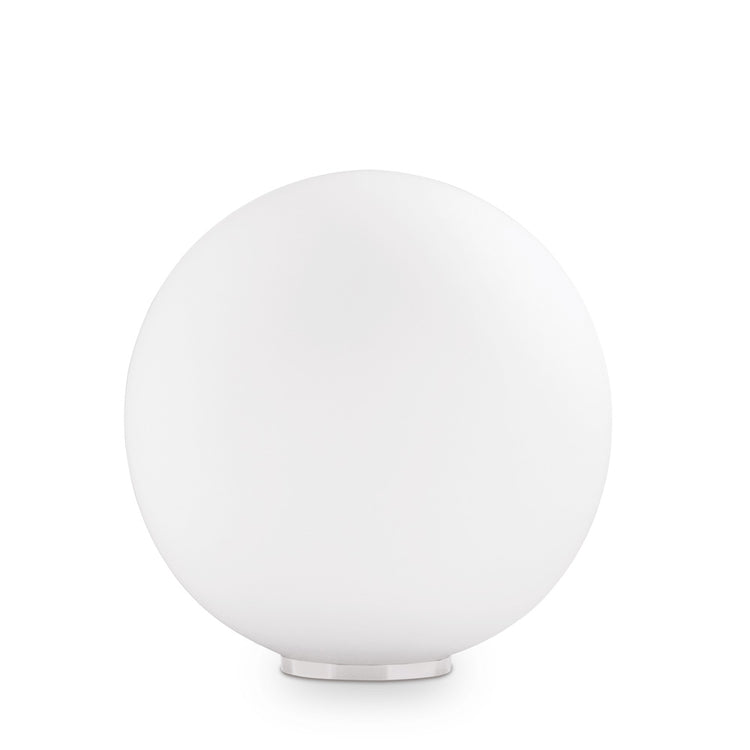 Lampada Da Scrivania-Ufficio Moderna Mapa Vetro Bianco 1 Luce E27 D40Cm