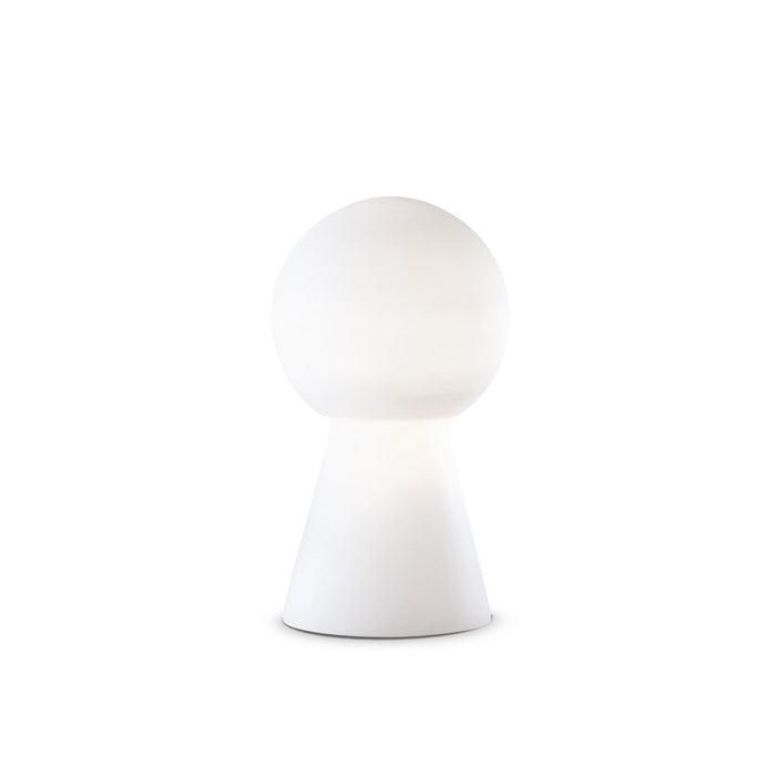 Lampada Da Tavolo O Da Terra Moderna Birillo Vetro Bianco 1 Luce E27 D22Cm