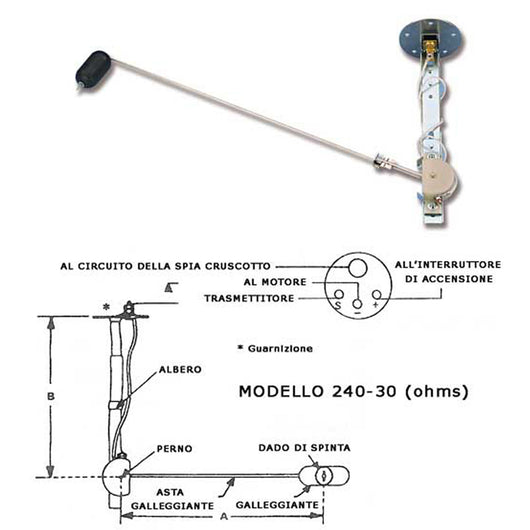 Galleggiante per indicatore livello 240 - 33 ohms