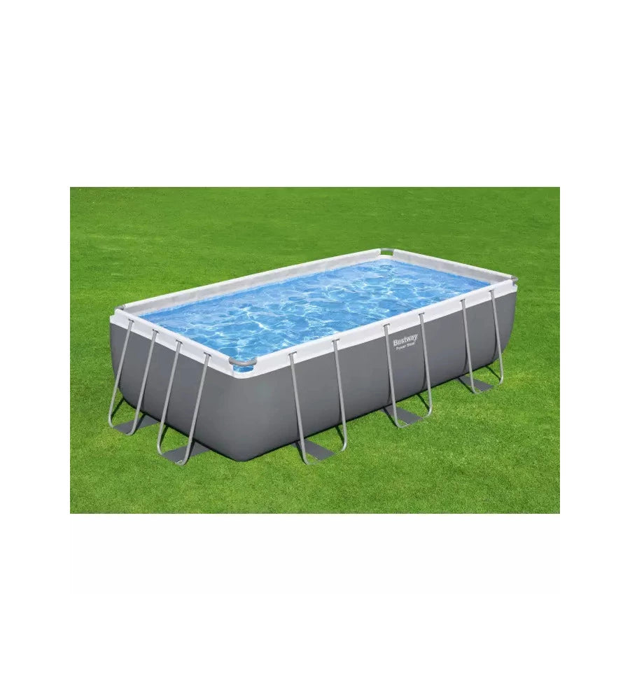 PISCINA FUORI TERRA RETTANGOLARE BESTWAY "POWER STEEL" 404X201X100 CM CON POMPA, FILTRO E SCALETTA - COD. 56441-NEW.