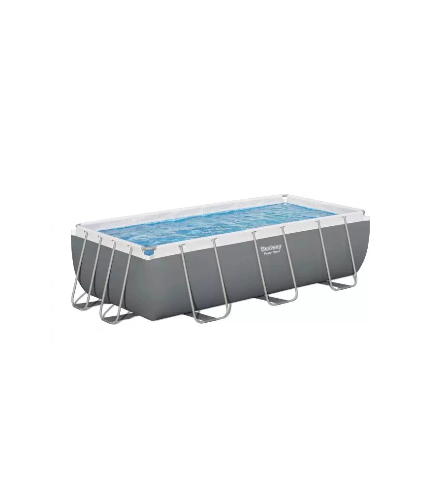 PISCINA FUORI TERRA RETTANGOLARE BESTWAY "POWER STEEL" 404X201X100 CM CON POMPA, FILTRO E SCALETTA - COD. 56441-NEW.