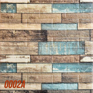 Pannelli 3D Autoadesivi in PE 70X70cm Mattoni o Legno Resistenti, isolanti, idrorepellenti, economici - PATCHWORK TURCHESE FG03