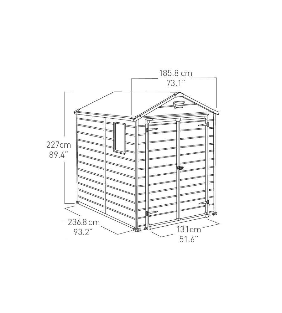 KETER - CASETTA "MANOR 6X8" IN RESINA - L.185,8xP.236,8xH.227