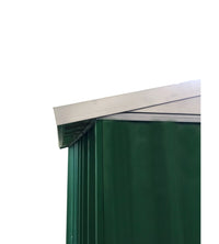 CASETTA DA ESTERNO IN LAMIERA ZINCATA DOMUS "S" VERDE CON PORTE SCORREVOLI, 187X131X194 CM