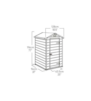 CASETTA DA GIARDINO KETER "MANOR 4x3" IN RESINA COLORE BEIGE CON PORTA BATTENTE SINGOLA 129X103X196 CM