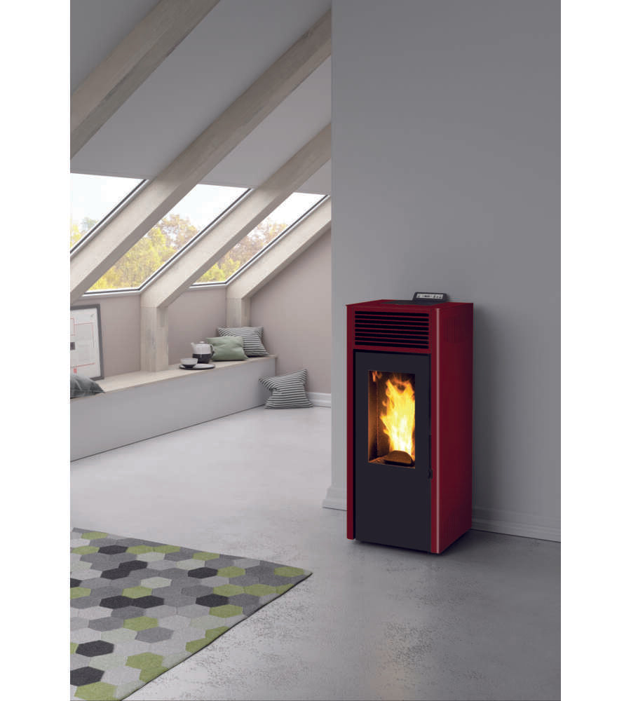 STUFA A PELLET NUOVA NOLA ROSSA 9,5 KW - INVICTA