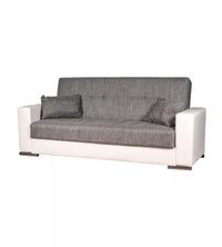 DIVANO LETTO "PADOVA" 3 POSTI BIANCO GRIGIO, 230X93X97 CM