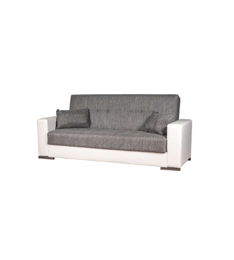 DIVANO LETTO "PADOVA" 3 POSTI BIANCO GRIGIO, 230X93X97 CM