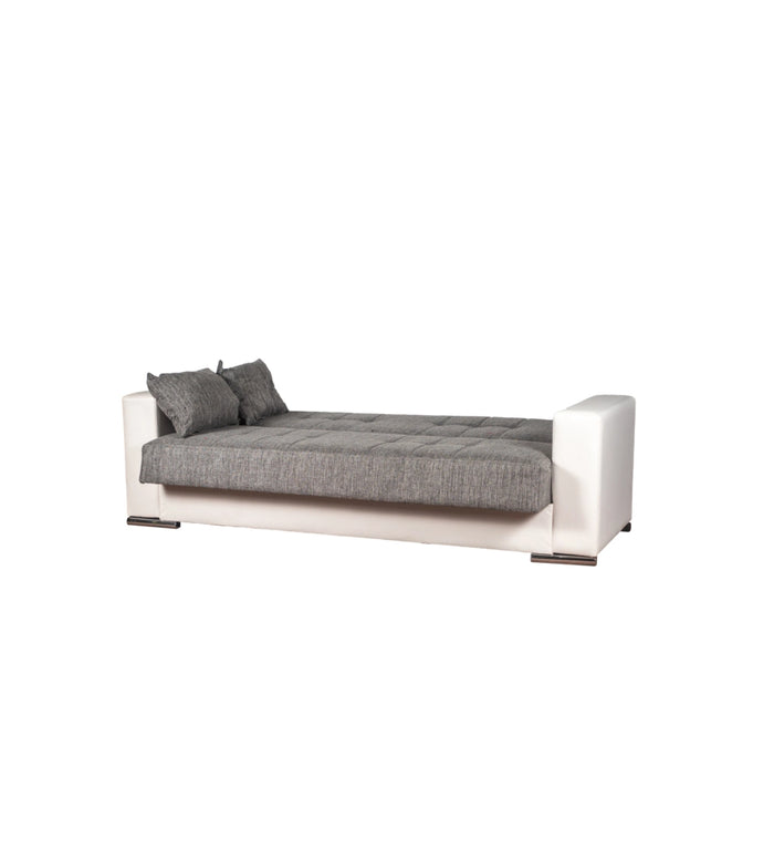 DIVANO LETTO "PADOVA" 3 POSTI BIANCO GRIGIO, 230X93X97 CM