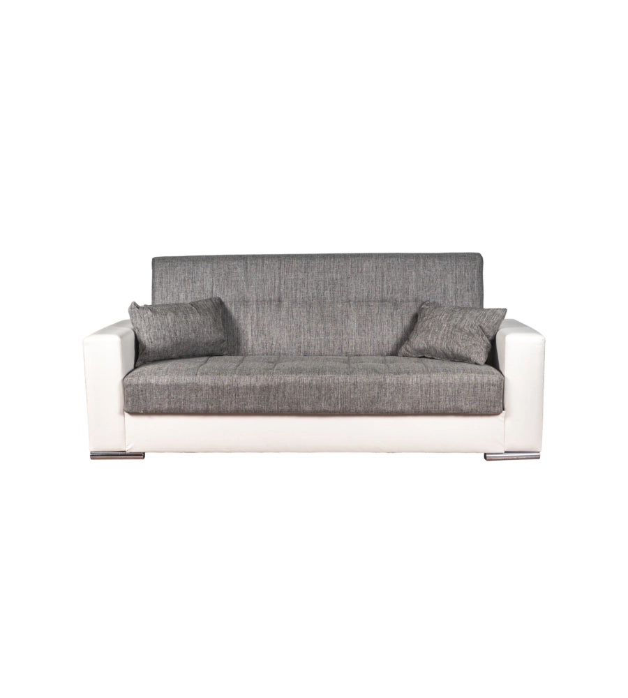 DIVANO LETTO "PADOVA" 3 POSTI BIANCO GRIGIO, 230X93X97 CM