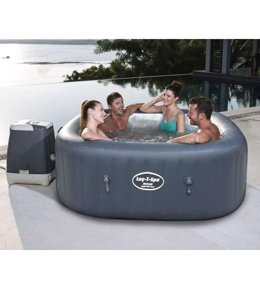 Bestway piscina idromassaggio gonfiabile riscaldata 180x180x71 cm "lay-z-spa hawaii hydrojet pro" - 54138
