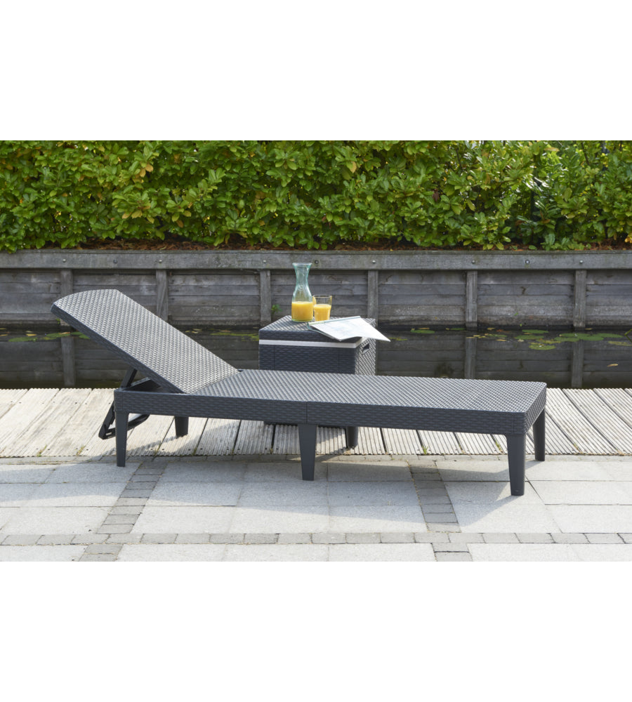 SDRAIO LETTINO PRENDISOLE "JAIPUR SUNLOUNGER" COLORE GRAFITE, 187,5X58X29 CM - KETER