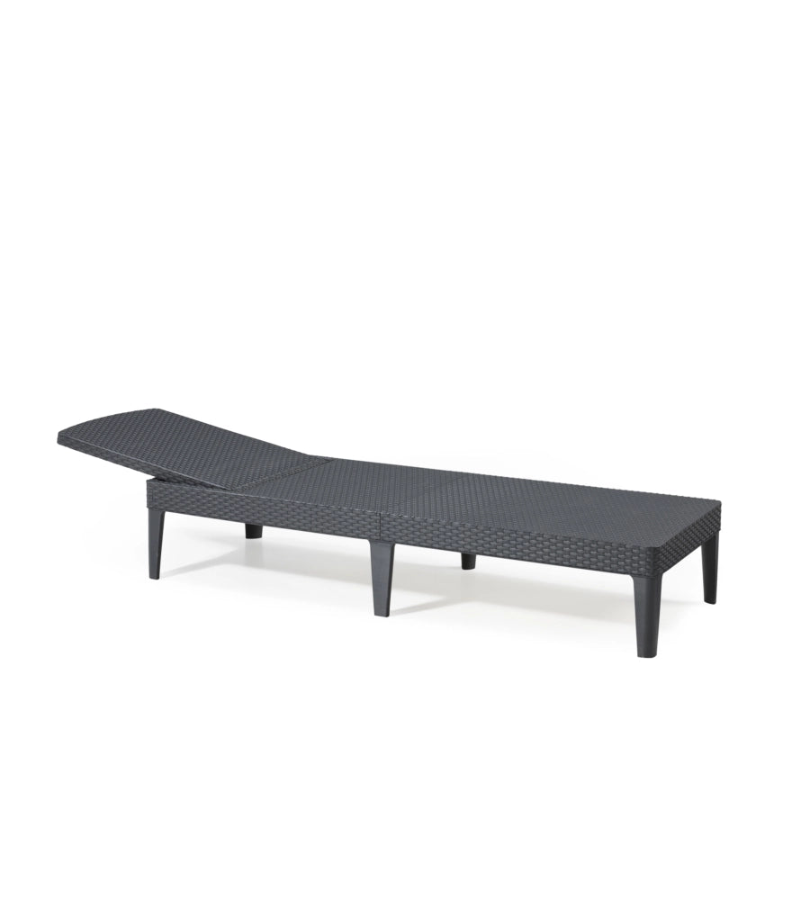 SDRAIO LETTINO PRENDISOLE "JAIPUR SUNLOUNGER" COLORE GRAFITE CON CUSCINO, 187X58X29 CM - KETER