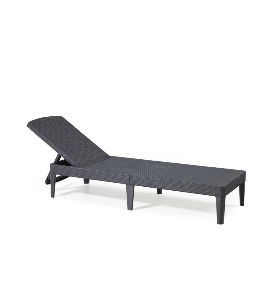 SDRAIO LETTINO PRENDISOLE "JAIPUR SUNLOUNGER" COLORE GRAFITE CON CUSCINO, 187X58X29 CM - KETER