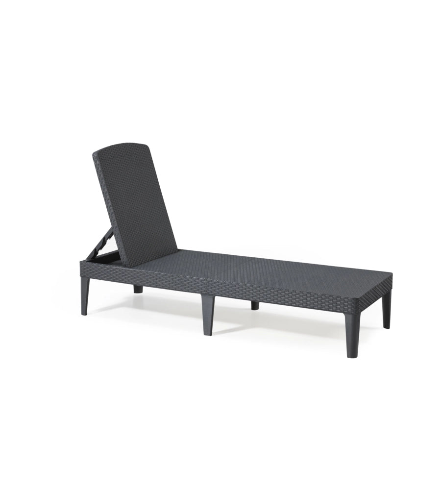 SDRAIO LETTINO PRENDISOLE "JAIPUR SUNLOUNGER" COLORE GRAFITE CON CUSCINO, 187X58X29 CM - KETER