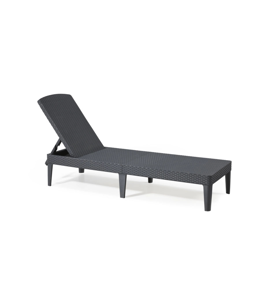 SDRAIO LETTINO PRENDISOLE "JAIPUR SUNLOUNGER" COLORE GRAFITE CON CUSCINO, 187X58X29 CM - KETER