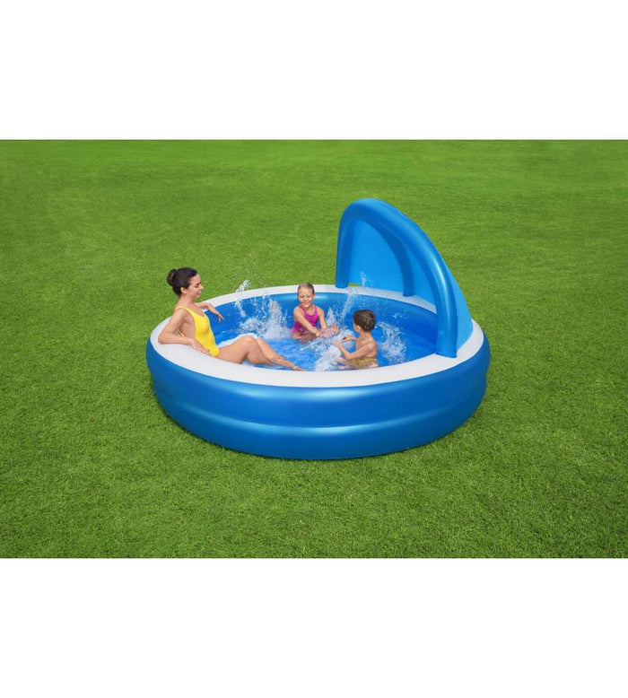 PISCINA GONFIABILE ROTONDA CON TETTUCCIO BESTWAY "GIORNI D'ESTATE" 241X140 CM - COD. 54337