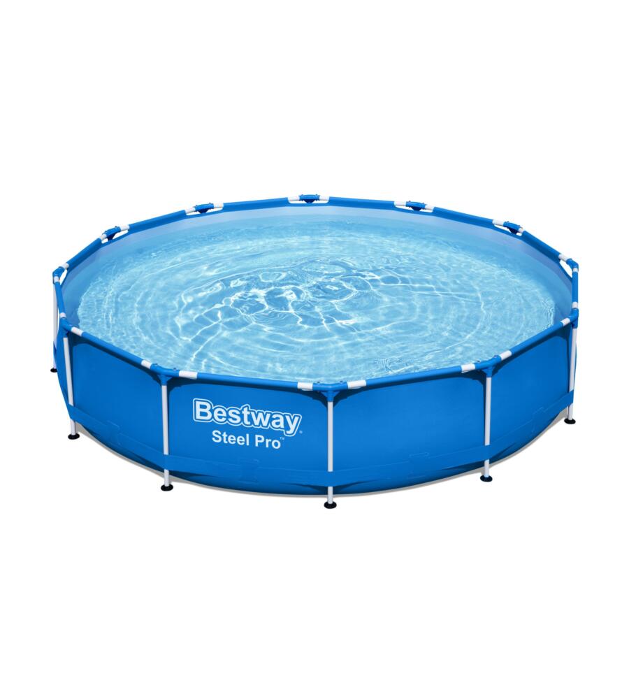 PISCINA FUORI TERRA ROTONDA BESTWAY "STEEL PRO" 366X76 CON POMPA E FILTRO A CARTUCCIA - COD. 56681