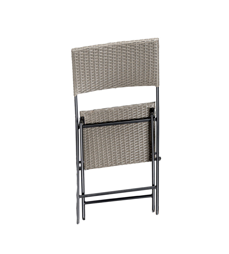 SET DA BALCONE CHICAGO IN PE RATTAN PIEGHEVOLE COLOR GRIGIO