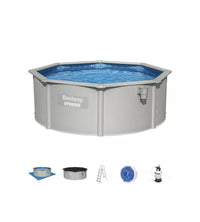 PISCINA FUORI TERRA ROTONDA BESTWAY "HYDRUM" 360X120 CM CON COPERTURA, TAPPETINO BASE, SKIMMER, SCALETTA E DISPENSER CHEMCONNECT - COD. 56574