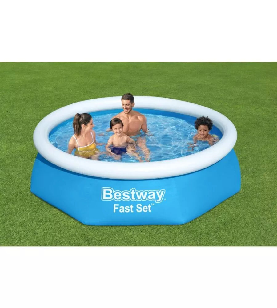 PISCINA GONFIABILE AUTOPORTANTE ROTONDA BESTWAY "FAST SET" CON POMPA E FILTRO A CARTUCCIA 244X61 CM  - COD. 57450