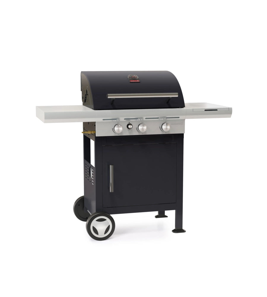 BARBECUE A GAS 3 FUOCHI BARBECOOK "SPRING 3112" CON GRIGLIE IN GHISA, 133X57X115 CM