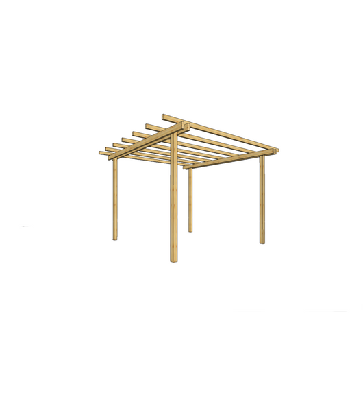 PERGOLA AUTOPORTANTE DA ESTERNO IN LEGNO, 240X240 CM