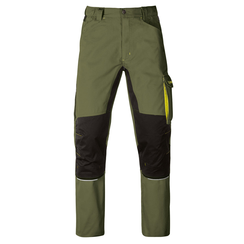 PANTALONE DA LAVORO KAVIR VERDE/NERO TG.M TASCHE PORTAUTENSILI KAPRIOL