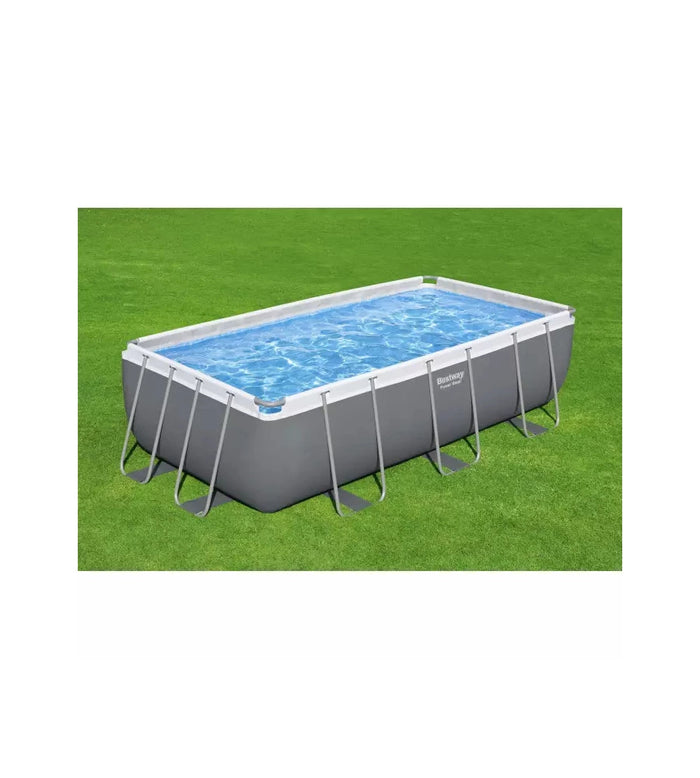 PISCINA FUORI TERRA RETTANGOLARE BESTWAY "POWER STEEL FRAME" 404X201X100 CM CON POMPA, FILTRO E SCALETTA E CHEMCONNECT - COD. 56441-NEW