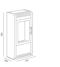 BIOCAMINO DA PAVIMENTO TECNO AIR SYSTEM "RUBY MODELLO GIGA" NERO, 3 KW