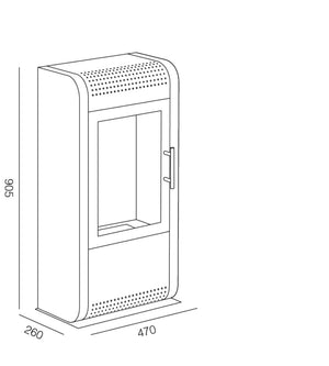 BIOCAMINO DA PAVIMENTO TECNO AIR SYSTEM "RUBY MODELLO GIGA" NERO, 3 KW