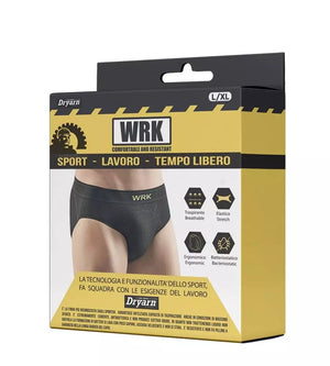 3 PEZZI SLIP UOMO TECNICO "WRK201" IN FIBRA DRYARN COLORE NERO, TG XXL - WRK