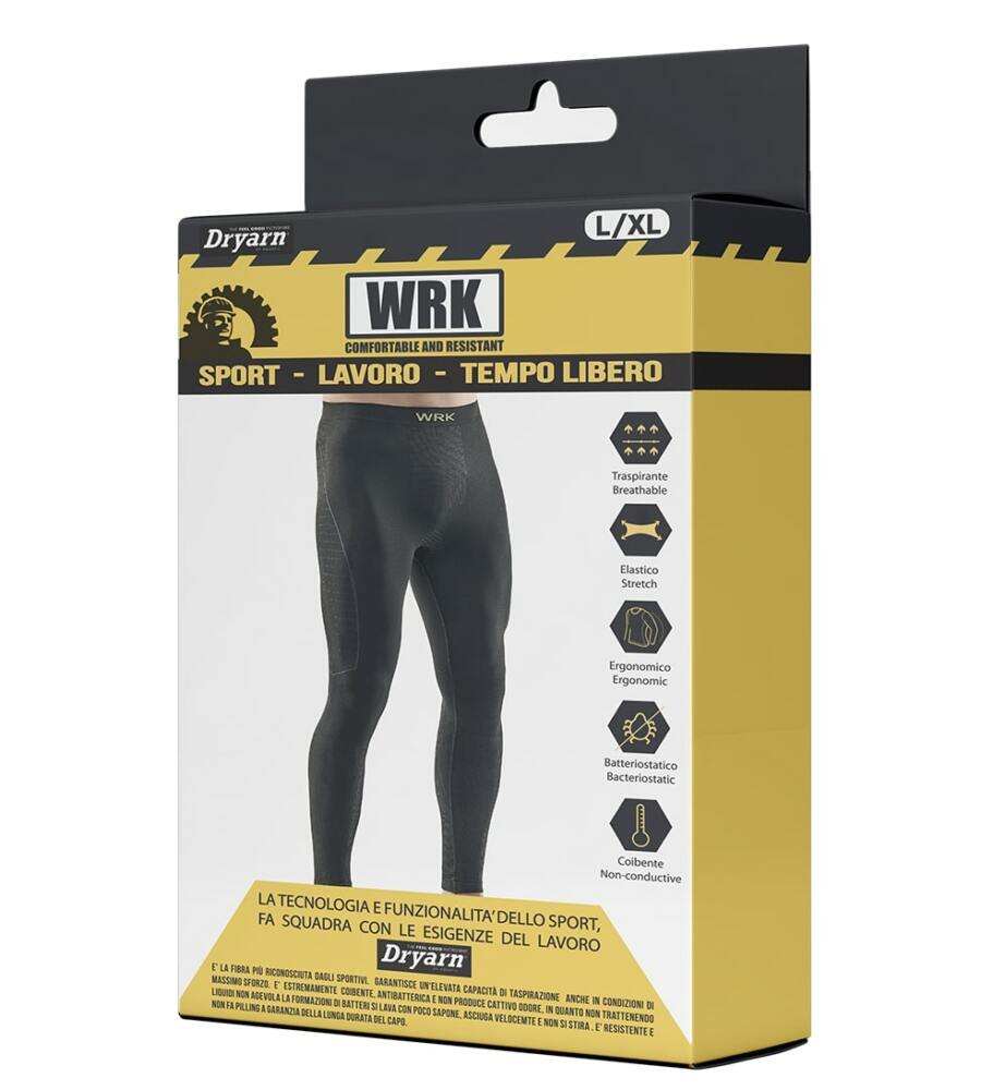 3 PEZZI LEGGINS TECNICO "WRK303" NERO, TG XXL - WRK