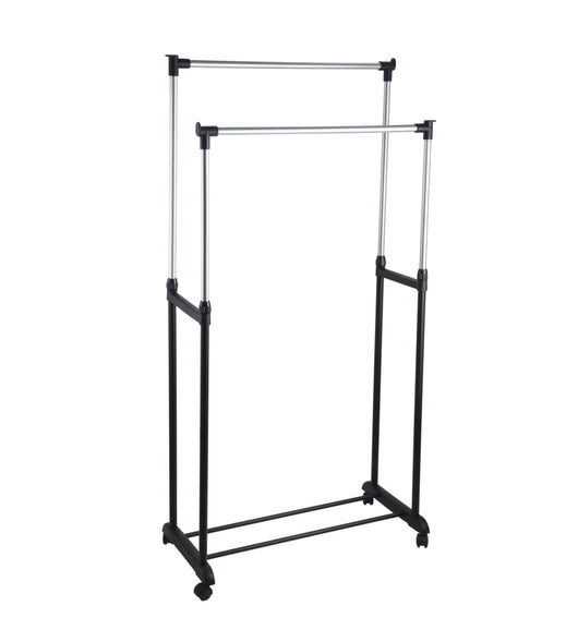 STENDER APPENDIABITI DOPPIO CON RUOTE, 80X42X95/170 CM