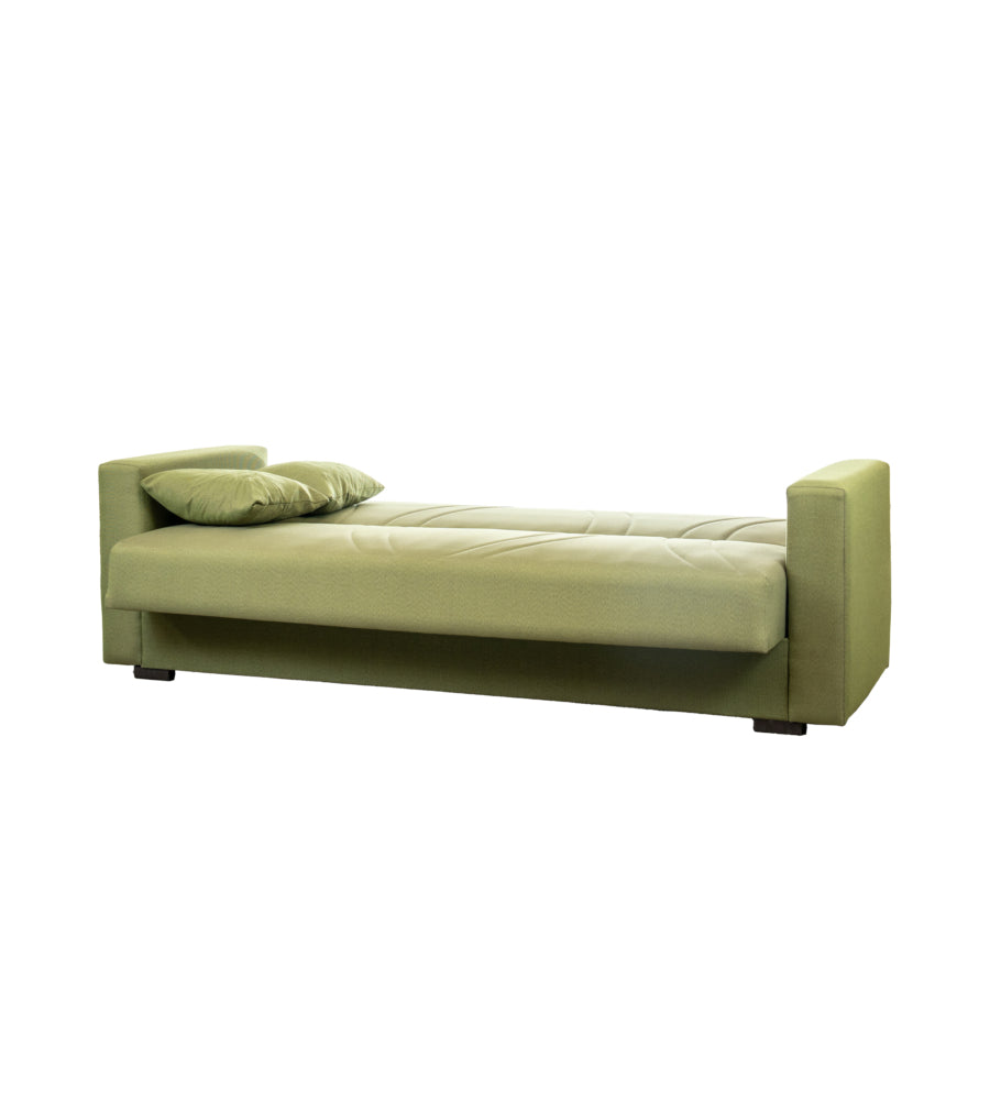 DIVANO LETTO "IBIZA" 3 POSTI TESSUTO VERDE, 214X89X81 CM