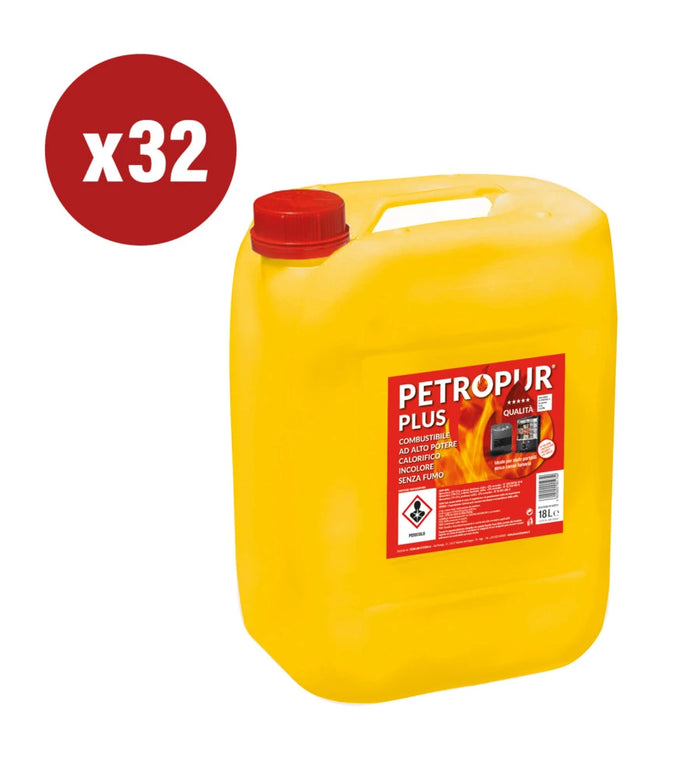 COMBUSTIBILE LIQUIDO PETROPUR PLUS 32 TANICHE DA 18LT - TOTALE DI 576 LITRI