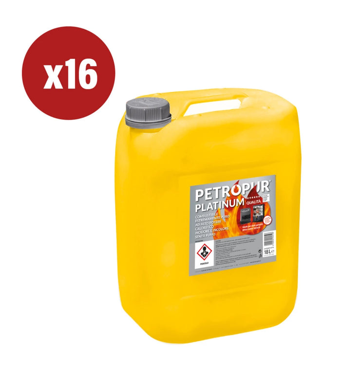 COMBUSTIBILE LIQUIDO PETROPUR PLATINUM 16 TANICHE DA 18LT - TOTALE DI 288 LITRI