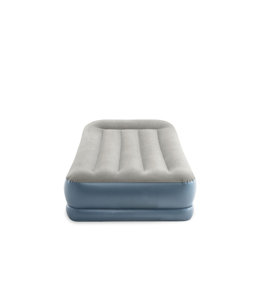 MATERASSO SINGOLO AUTOGONFIANTE INTEX "AIRBED DURA-BEAM PILLOW REST MID-RISE" COLORE CREMA  E POMPA INCORPORATA, 99X191X30 CM