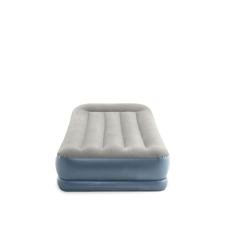 MATERASSO SINGOLO AUTOGONFIANTE INTEX "AIRBED DURA-BEAM PILLOW REST MID-RISE" COLORE CREMA  E POMPA INCORPORATA, 99X191X30 CM